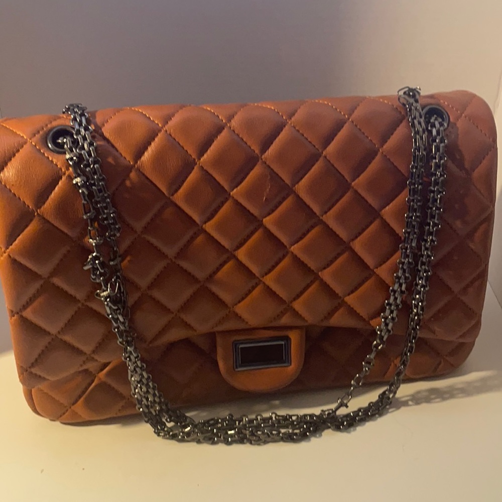 Rust leather bag good condition